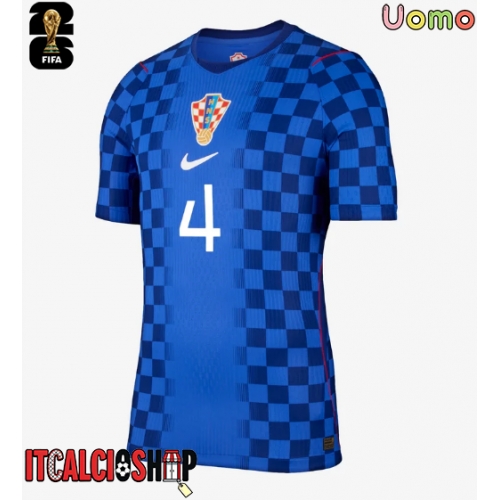 Croazia Josko Gvardiol #4 Seconda Maglia Mondiali 2026 Manica Corta